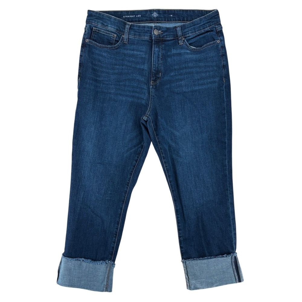 St. John's Bay Straight Leg Cropped Jeans with Cuff‎ (Size 16)